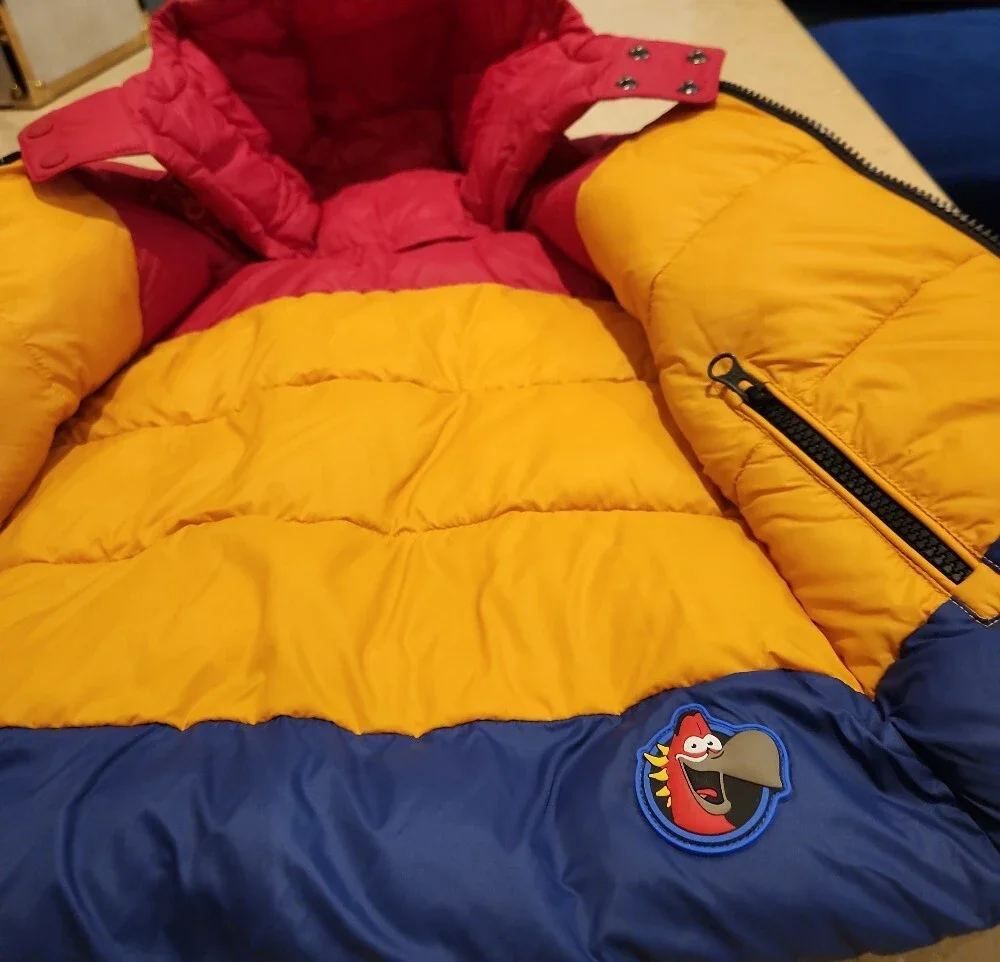 SAVE THE DUCK Kids Black Puffer Jacket with Pink Hood Lining